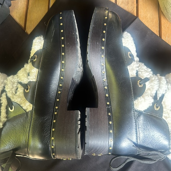 CHANEL Shearling Chain Studded CC High Boots - Picture 10 of 16